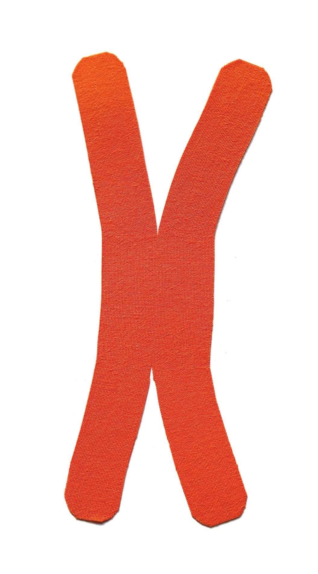 The X shape kinesiology tape cut