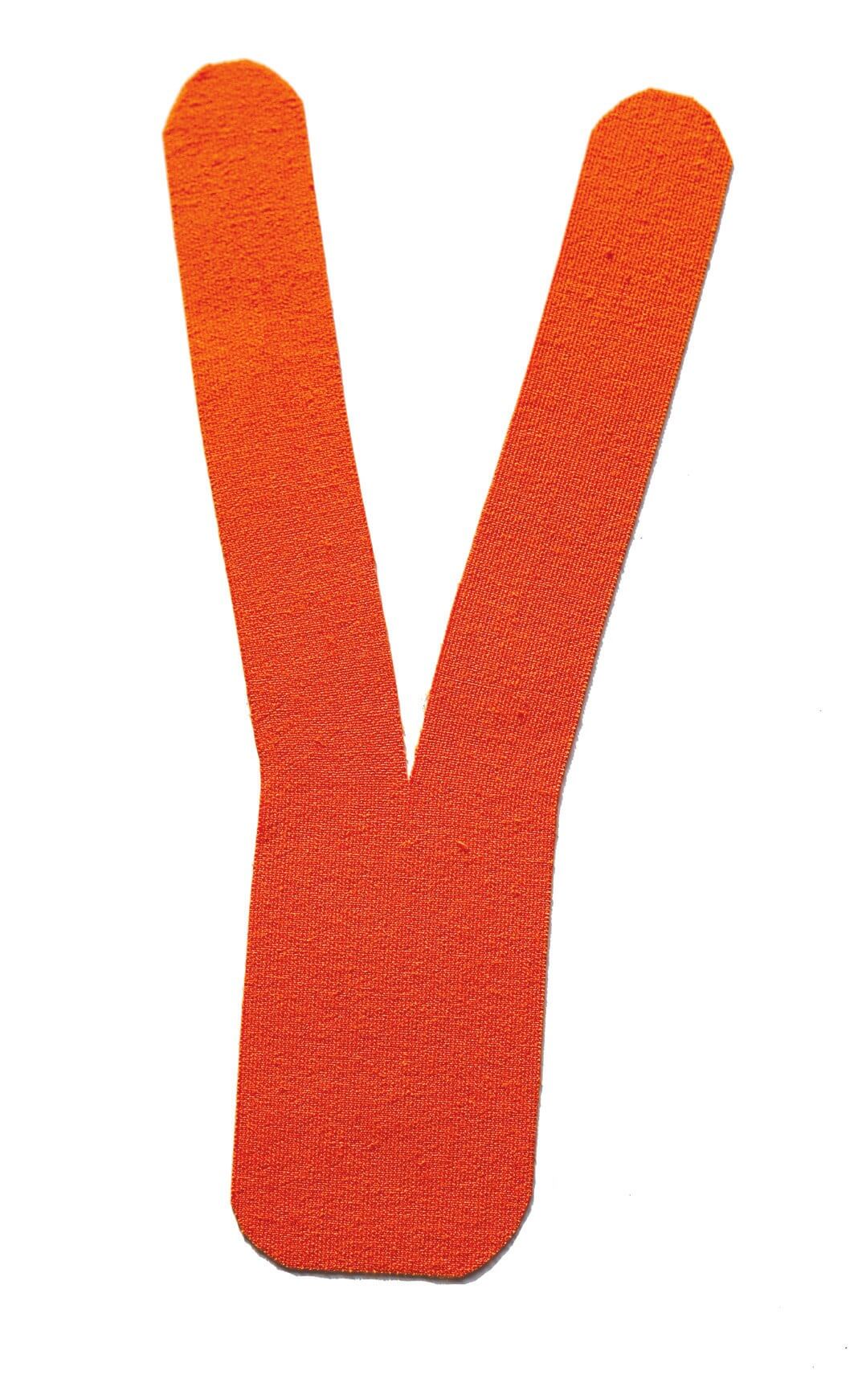 The Y shape kinesiology tape cut